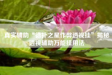 真实辅助“德扑之星作弊透视挂	”揭秘透视辅助万能挂用法