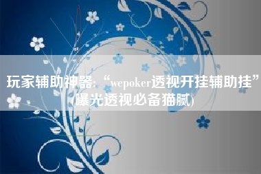 玩家辅助神器:“wepoker透视开挂辅助挂	”(曝光透视必备猫腻)
