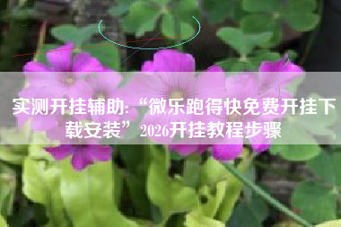 实测开挂辅助:“微乐跑得快免费开挂下载安装”2026开挂教程步骤