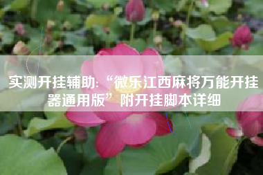 实测开挂辅助:“微乐江西麻将万能开挂器通用版”附开挂脚本详细