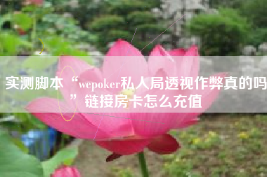 实测脚本“wepoker私人局透视作弊真的吗”链接房卡怎么充值
