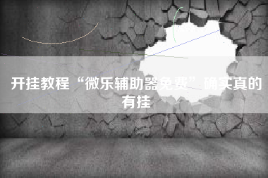 开挂教程“微乐辅助器免费”确实真的有挂