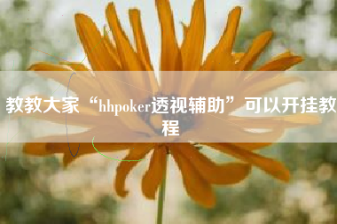 教教大家“hhpoker透视辅助	”可以开挂教程