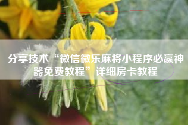 分享技术“微信微乐麻将小程序必赢神器免费教程”详细房卡教程