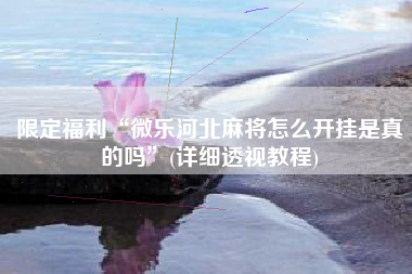 限定福利“微乐河北麻将怎么开挂是真的吗	”(详细透视教程)