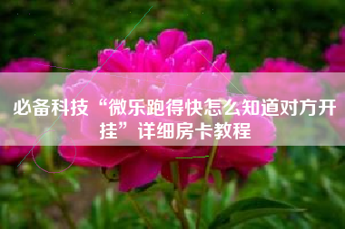 必备科技“微乐跑得快怎么知道对方开挂”详细房卡教程