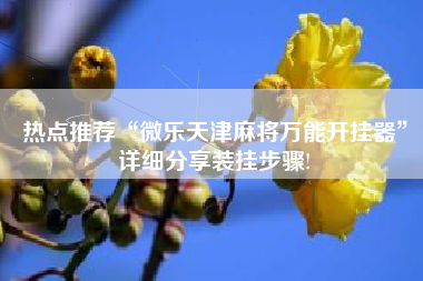 热点推荐“微乐天津麻将万能开挂器”详细分享装挂步骤!