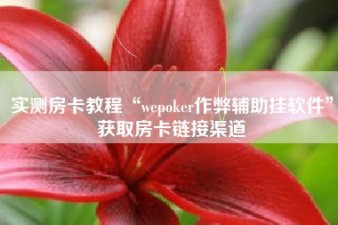 实测房卡教程“wepoker作弊辅助挂软件”获取房卡链接渠道