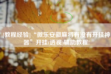 [教程经验]“微乐安徽麻将有没有开挂神器”开挂(透视)辅助教程!