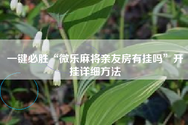一键必胜“微乐麻将亲友房有挂吗	”开挂详细方法