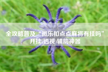 全攻略普及“微乐扣点点麻将有挂吗”开挂(透视)辅助神器