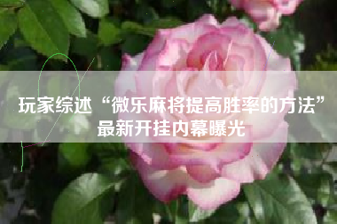 玩家综述“微乐麻将提高胜率的方法”最新开挂内幕曝光