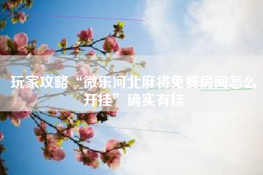 玩家攻略“微乐河北麻将免费房间怎么开挂”确实有挂