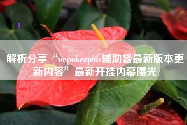 解析分享“wepokerplus辅助器最新版本更新内容”最新开挂内幕曝光