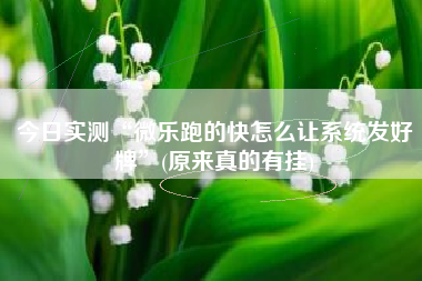 今日实测“微乐跑的快怎么让系统发好牌”(原来真的有挂)