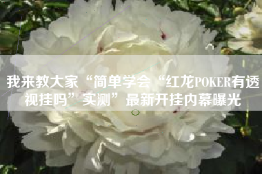 我来教大家“简单学会“红龙POKER有透视挂吗”实测”最新开挂内幕曝光