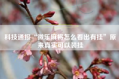 科技通报“微乐麻将怎么看出有挂”原来真实可以装挂