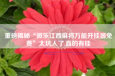 重磅揭秘“微乐江西麻将万能开挂器免费	”太坑人了,真的有挂