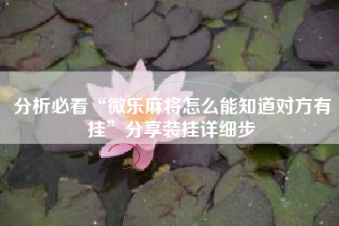 分析必看“微乐麻将怎么能知道对方有挂”分享装挂详细步