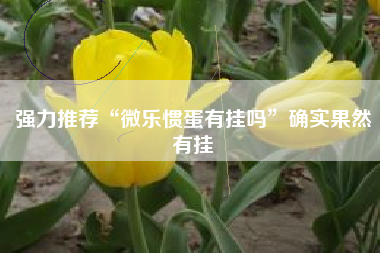 强力推荐“微乐惯蛋有挂吗”确实果然有挂