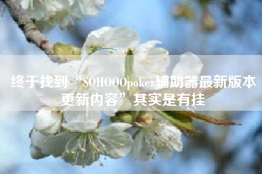终于找到“SOHOOOpoker辅助器最新版本更新内容	”其实是有挂