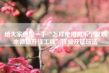 给大家通报一下“怎样使用微乐宁夏划水微信开挂工具”详细开挂玩法