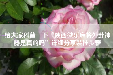 给大家科普一下“陕西微乐麻将外卦神器是真的吗	”详细分享装挂步骤