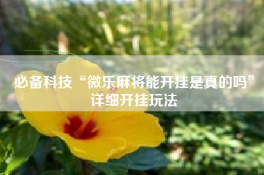 必备科技“微乐麻将能开挂是真的吗”详细开挂玩法