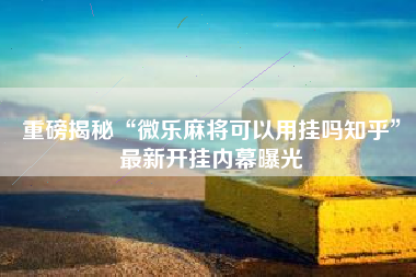 重磅揭秘“微乐麻将可以用挂吗知乎	”最新开挂内幕曝光