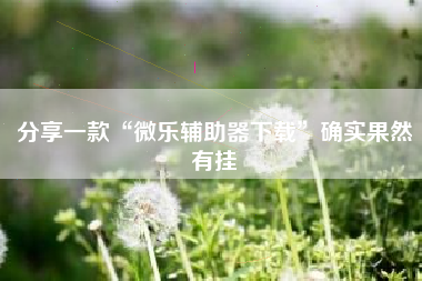 分享一款“微乐辅助器下载”确实果然有挂