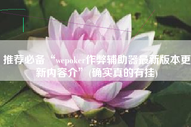 推荐必备“wepoker作弊辅助器最新版本更新内容介”(确实真的有挂)