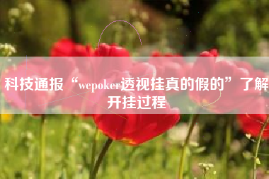 科技通报“wepoker透视挂真的假的”了解开挂过程