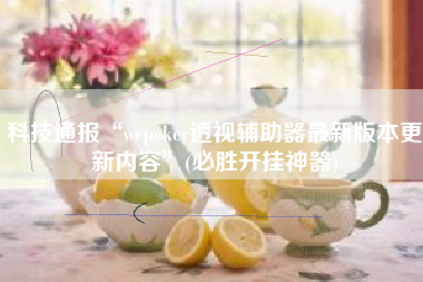 科技通报“wepoker透视辅助器最新版本更新内容”(必胜开挂神器)