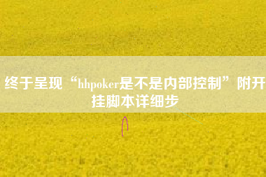 终于呈现“hhpoker是不是内部控制	”附开挂脚本详细步