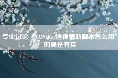 专业讨论“AAPOKer透视辅助脚本怎么用”的确是有挂