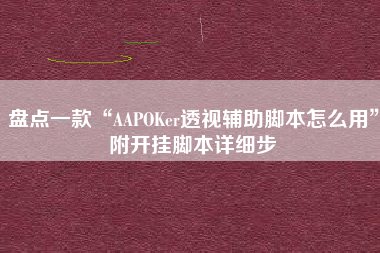 盘点一款“AAPOKer透视辅助脚本怎么用	”附开挂脚本详细步