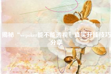 揭秘“wepoker能不能透视”真实开挂技巧分享
