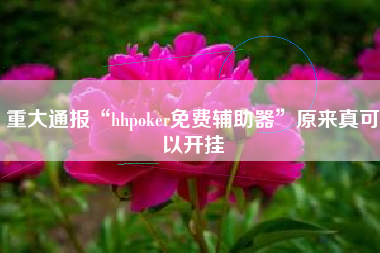 重大通报“hhpoker免费辅助器	”原来真可以开挂