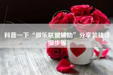 科普一下“微乐联盟辅助”分享装挂详细步骤