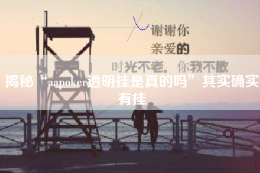 揭秘“aapoker透明挂是真的吗”其实确实有挂